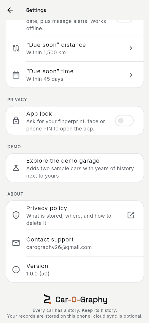 Settings, near the bottom.